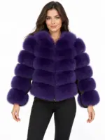 Luxury purple Fox 2-in-1 Jacket